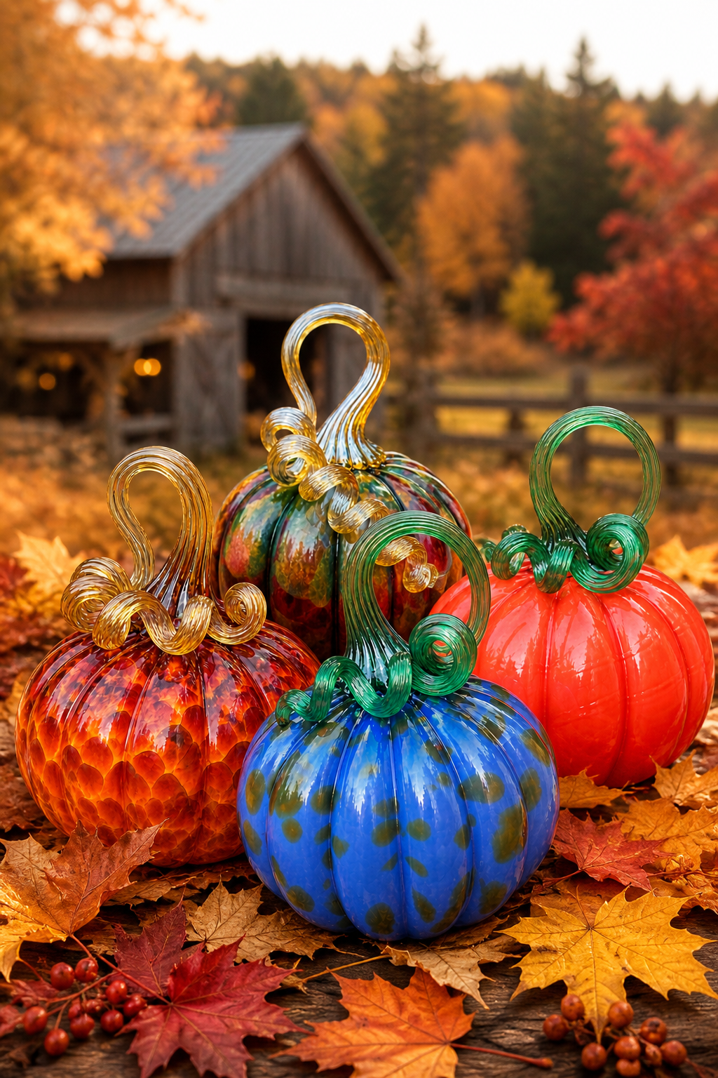 Glass Pumpkin Decor
