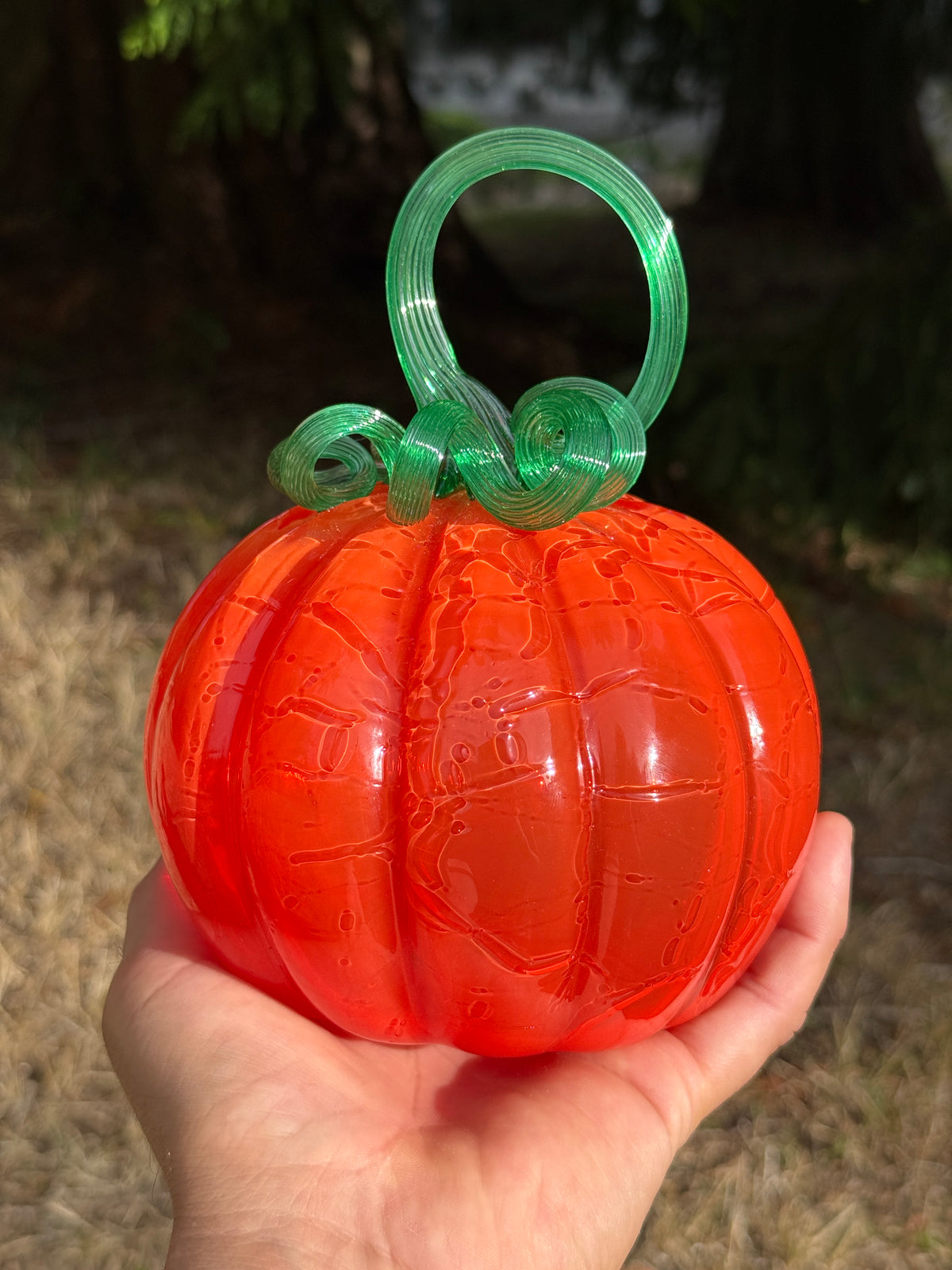 Glass Pumpkin Decor