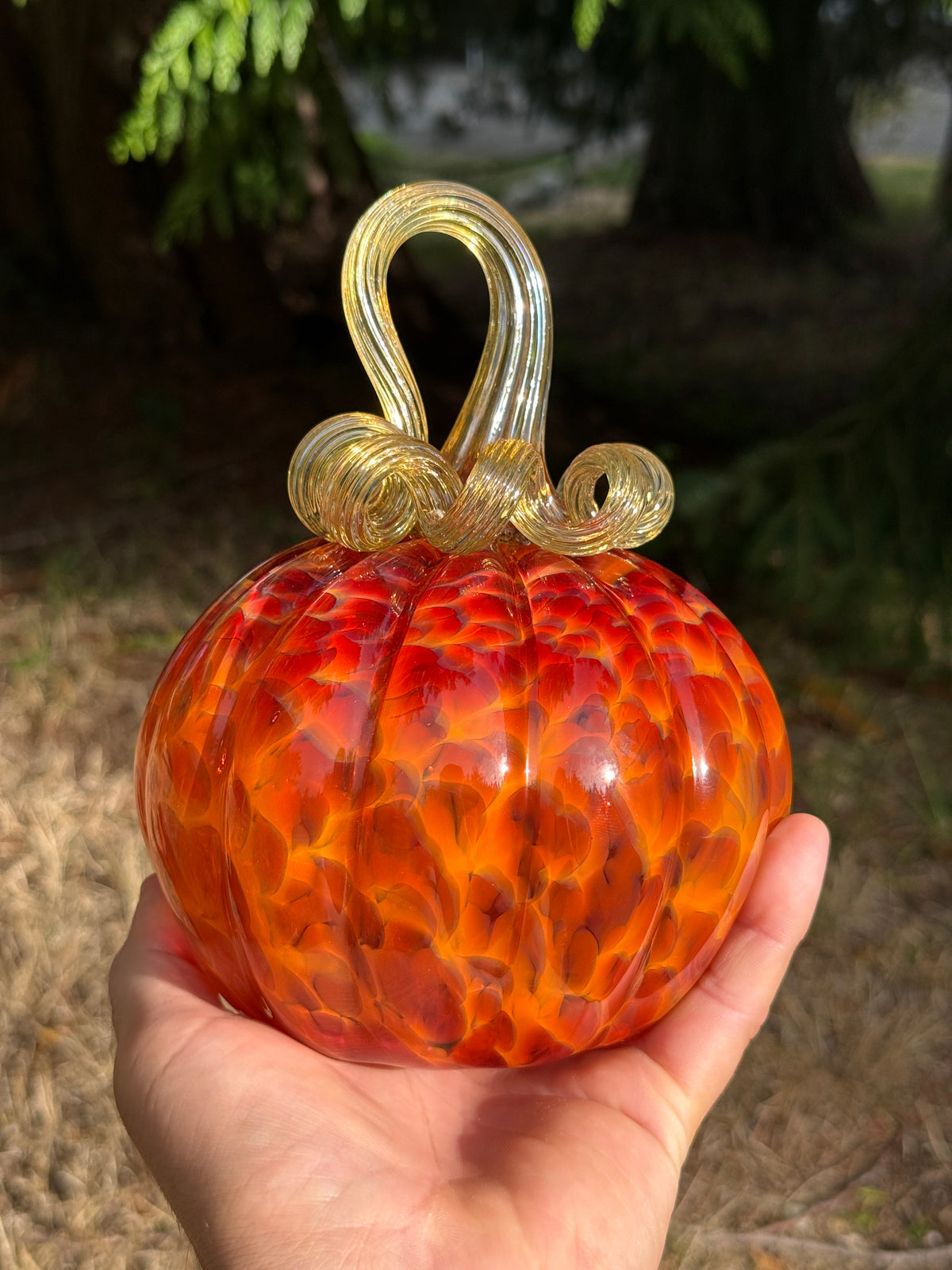 Glass Pumpkin Decor