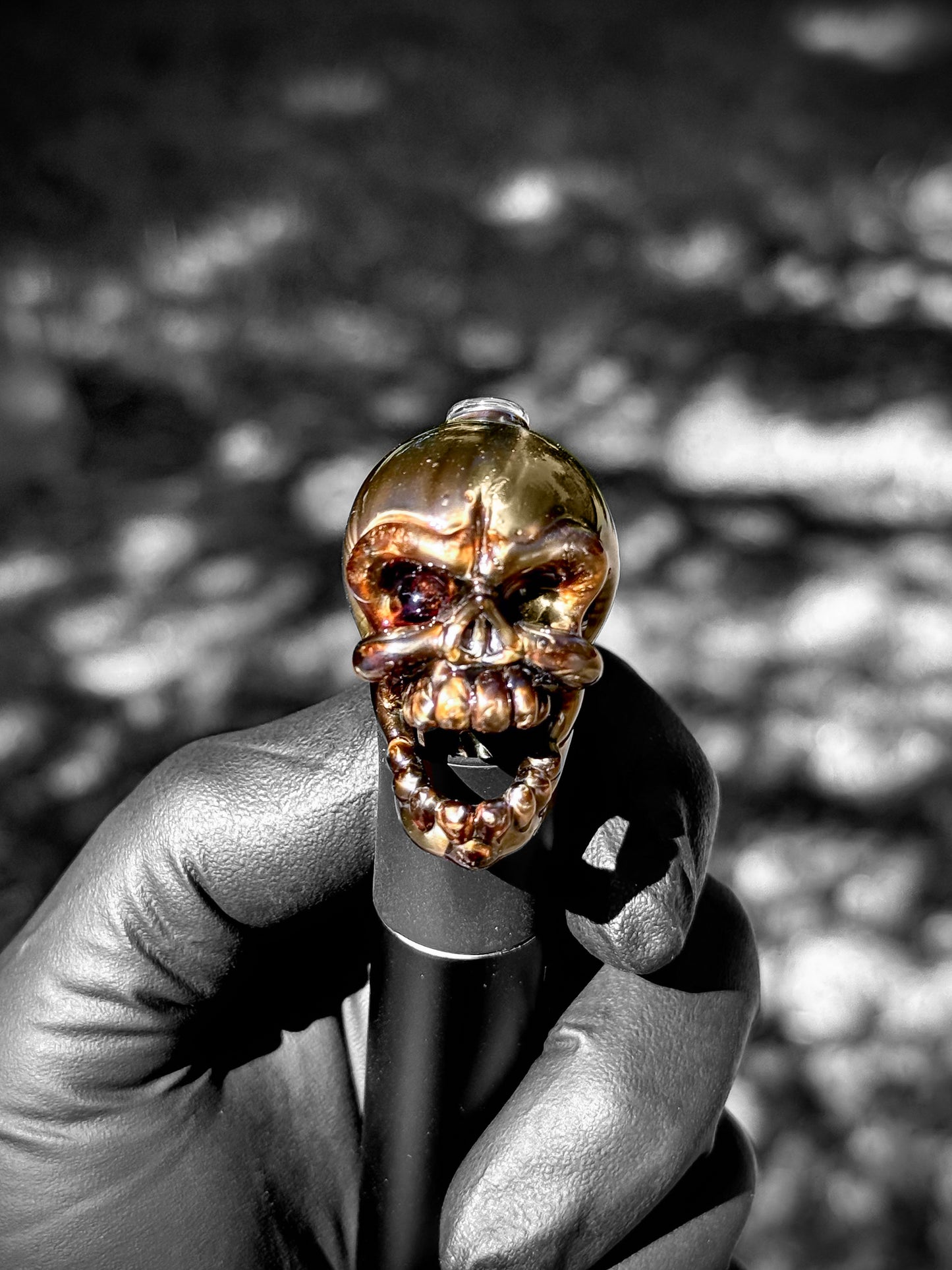 Skull Puffco Pivot Top (Electrum)
