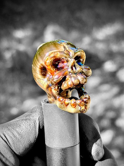 Skull Puffco Pivot Top (Electrum)